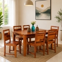 Wolfgang 6 Seater Dining Set In Walnut Finish