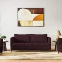 Florence Premium 3 Seater Fabric Sofa in Deep Plum Velvet Colour