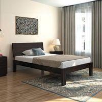 Boston Solid Wood Compact Queen Size Bed In Mahogany Finish