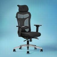 Vertex High Back Mesh Office Chair with Headrest in Black Colour