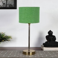 Green Jute with Metal Gold Table Lamp