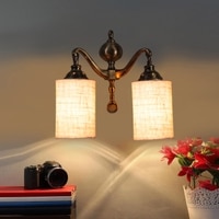 Devansh Metal Electric Wall Light in White Colour with White Shade Count of 2 Lights
