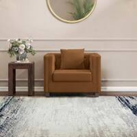 Windsor Premium 1 Seater Fabric Sofa in Ochre velvet Colour