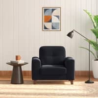 Verona Premium 1 Seater Fabric Sofa in Deep blue velvet Colour