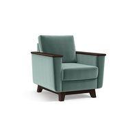 Corby Luxe 1 Seater Fabric Sofa in Dusty Turquoise Velvet Colour