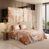 Stoa Paris 300TC UltrSatin Super King Bedsheet with 2 Pillow Covers Satin Super Champagne Gold