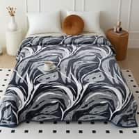 Multicolor Abstract Woollen Double Bed Blanket 240 X 220 Cm 350 Gsm
