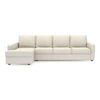 Apollo Sofa (Colour : Pearl, Cushion : Soft, Back Type : Regular, Seating Capacity : Left Aligned 3 Seater + Left Aligned Chaise)