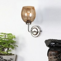 Devansh Steel Electric Wall Light in Steel Colour with Lavender Shade Count of 1 Light