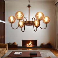 Eliante Champaign Glass Chandelier, 6-Light, Mild Steel And Ceramic, Elegant Modern Lighting Fixture