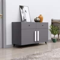 Hexa Red Multipurpose Storage Cabinet With 2 Drawer 2 Door in Slate Grey Colour