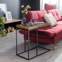 Harlequin Solid Wood Side Table in Honey Oak Finish