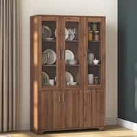 Hubert 6 Door Kitchen Display Cabinet in Classic Walnut Finish