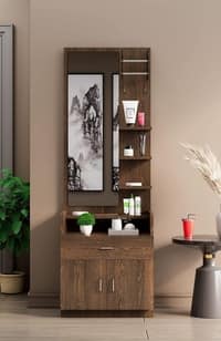 Hexa Red Engineered Wood Dressing Table in Flower Wenge Colour