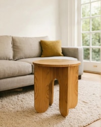 Woovia Wood Side Table in Yellow Colour