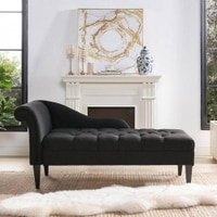 andres Fabric Chaise Launger in Black Colour