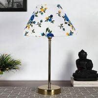 Multicolor cotton with Metal Gold Table Lamp
