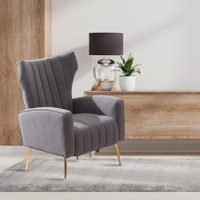 Murrow Fabric Accent Chair in Grey Colour