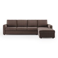 Apollo Compact Sofa (Colour : Daschund Brown, Cushion : Hard, Back Type : Regular, Seating Capacity : Right Aligned 3 Seater + Right Aligned Chaise)