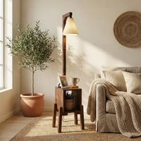 Gerard Beige Jute Floor Lamp with Beige Jute Base