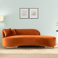 Maddox Velvet 3 Seater Sofa in Orange Colour