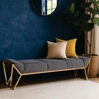 The Apex Golden Metal Bench in Black Finish