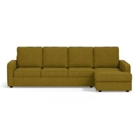 Apollo Compact Sofa (Colour : Olive Green, Cushion : Soft, Back Type : High Back, Seating Capacity : Right Aligned 3 Seater + Right Aligned Chaise + Ottoman)