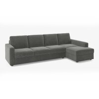 Apollo Compact Sofa (Colour : Ash Grey Velvet, Cushion : Hard, Back Type : Regular, Seating Capacity : Right Aligned 3 Seater + Right Aligned Chaise)