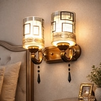 Eliante Modern Wall Lights Mild Steel & Glass Material Antique & Champaign Finish