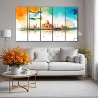 The Castle Decor India Flag Wall Painting Wooden Framed 27x48 Inch