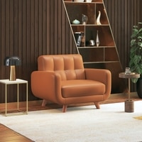 Waverly 1 Seater Leather Sofa in Apricot Colour