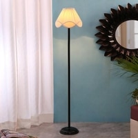 Jaime Black Cotton Shade Floor Lamp