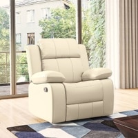 Griffin One Seater Manual Recliner in Ancient Ivory Cream Leatherette