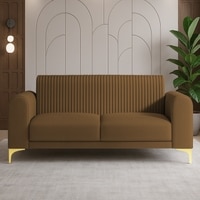 Veniza Velvet 2 Seater Sofa In Brown Colour