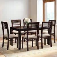 Floyd 6 Seater Dining Table Glass Top With Set Of 6 Zella Dining Chairs