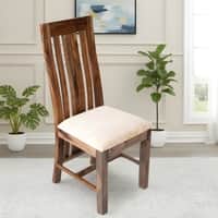 Columbus Sheesham Wood Dining Chair in Teak Finish