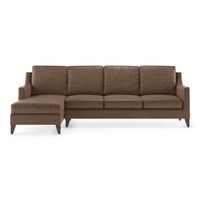 Abbey Sectional Sofa (Colour : Mocha, Cushion : Soft, Seater : Left Aligned 3 Seater + Left Aligned Chaise)