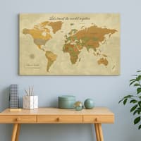 Truss Brown Beige World Map Canvas Wall Prints Canvas Wall Prints Set of 2 Multicolor Matte