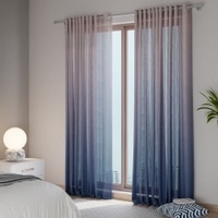 Stoa Paris Sheer Ombre Printed Long Door Curtain, Aesthetic Curtain with  Light Filtering Balcony,  Set of 1 Parda, Evening Glow - Navy