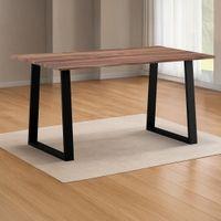 Aquila Live Edge Solid Wood 6 Seater Dining Table In Teak Finish