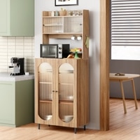 Stellar Multipurpose Storage Cabinet (Tall Size with Upper Storage, Oak)