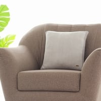 Herringbone Light Grey  And Natural Cotton Cushion Cover 16X16 Inches