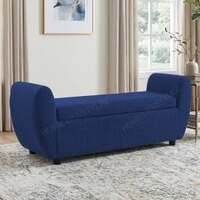 Redol Boucle 2 Seater Ottoman Bench with Storage  in Navy Blue Color