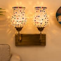 Devansh Metal Electric Wall Light in Antique Gold Colour with Multi Shade Count of 1 Light