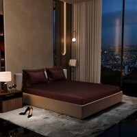 Stoa Paris 300TC UltrSatin Double Bedsheet Set Satin Double Hot Chocolate