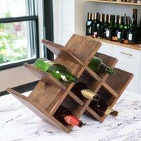 Kassel Sheesham Wood Wine Rack for 8 Bottles in Teak Finish