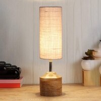 Adalyn Wood Table lamp with White Jute Shade