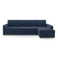 Apollo Sofa (Colour : Lapis Blue, Cushion : Soft, Back Type : Regular, Seating Capacity : Right Aligned 3 Seater + Right Aligned Chaise + Ottoman)