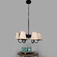 Devansh Dual Black Wallmounted Lamp With Cotton Black Shade