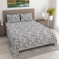 Xylo Multicolor Abstract 400 TC Cotton Flat Super King Size Bedsheet with 2 Pillow Covers – Threads